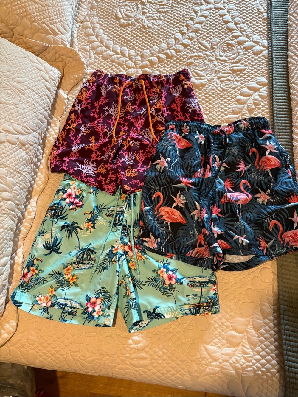George men’s swim trunks navy burgundy mint green all 3 size small